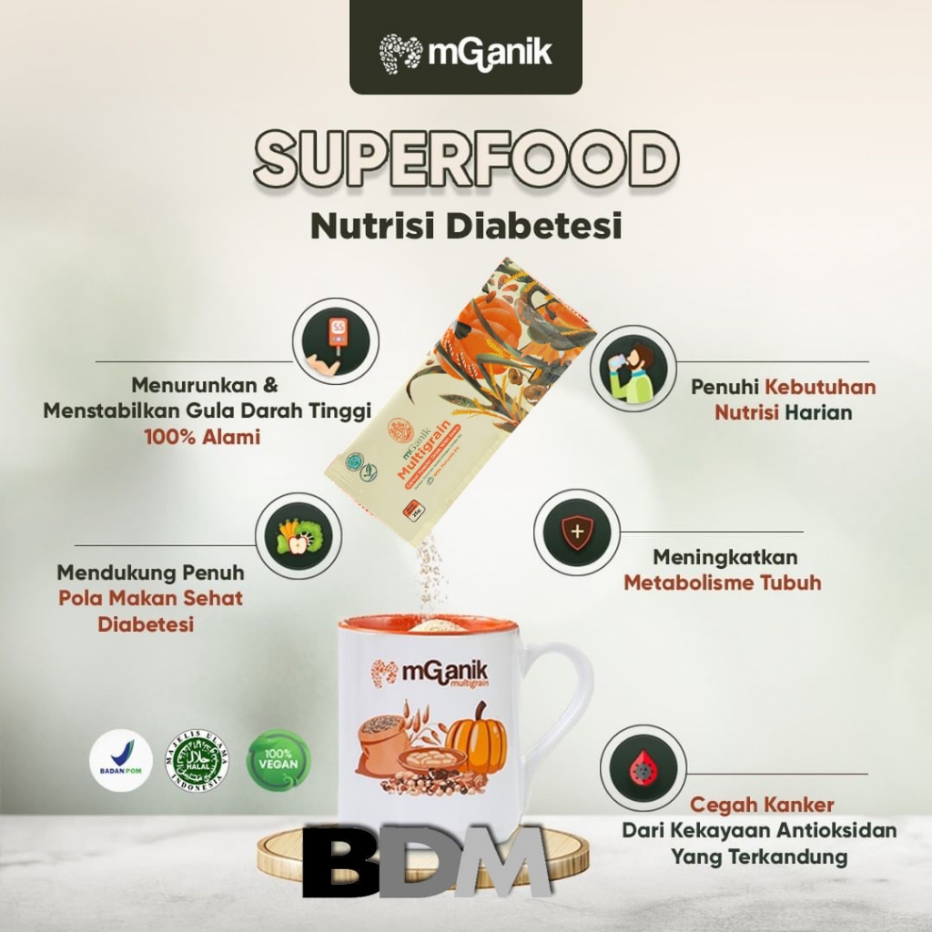 

Mganik Multigrain 150gr Minuman Sereal Multigrain Obat Herbal Diabetes Gula Darah Kolesterol Tinggi Diabet Kencing Manis