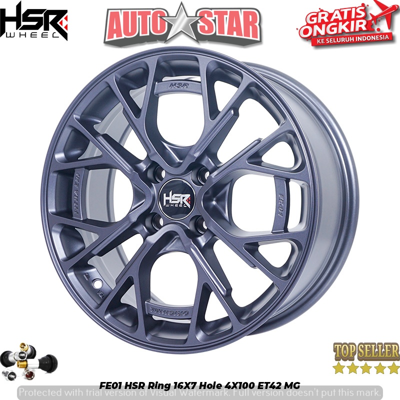 VELG RACING MODEL FE01 HSR RING 16 PCD  4X100 PAS BUAT MOBIL YARIS JAZ JAZ NEW VIOS VIOS NEW ESTEM E