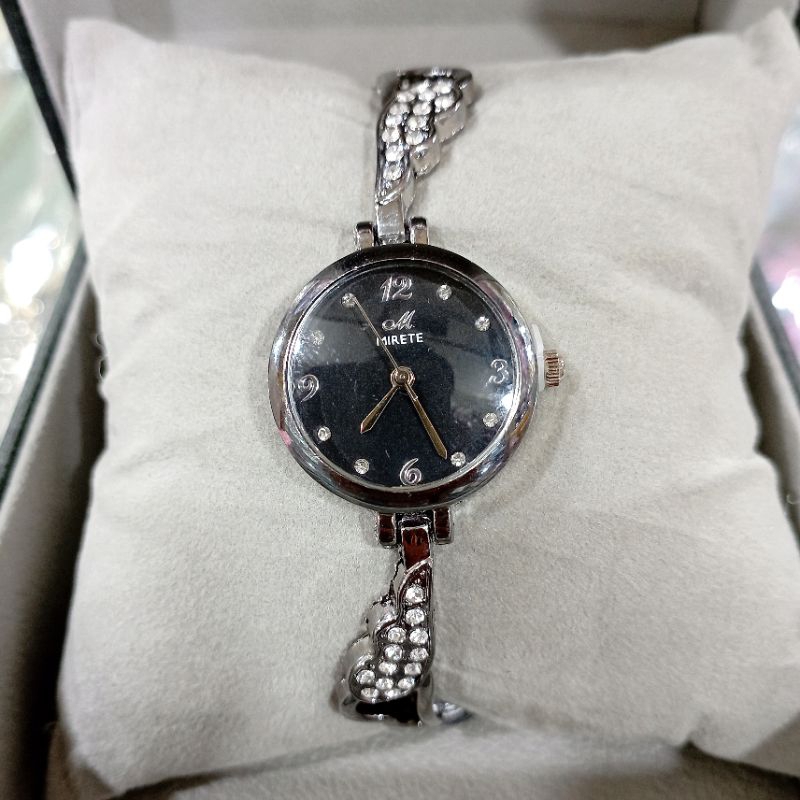 jam tangan wanita mirete fashion stainless steel permata