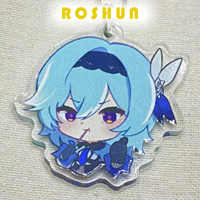 Roshun Gantungan Kunci Akrilik Keychain Acrylic Genshin Impact Eula Gratis Stiker
