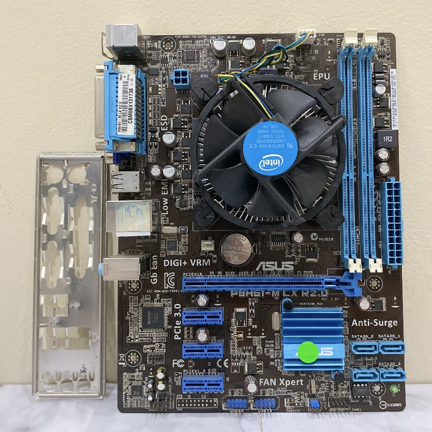 paketan motherboard mobo h61 feat core i3 core i5 bonus fan normal second bergaransi