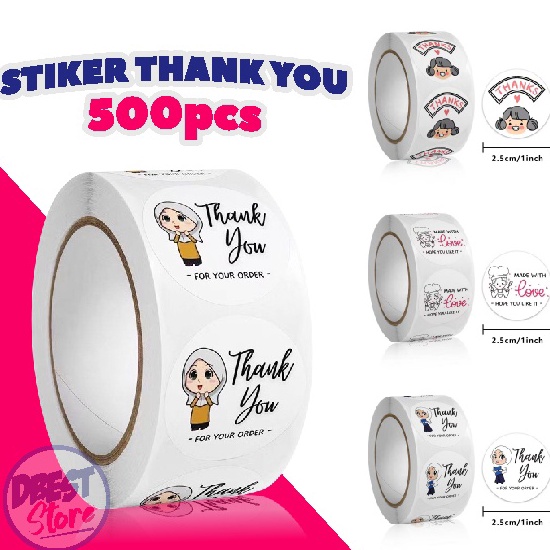 

Kirim Langsung READY COD Sticker Thankyou 1Roll 5Pcs Label Segel Order Packing