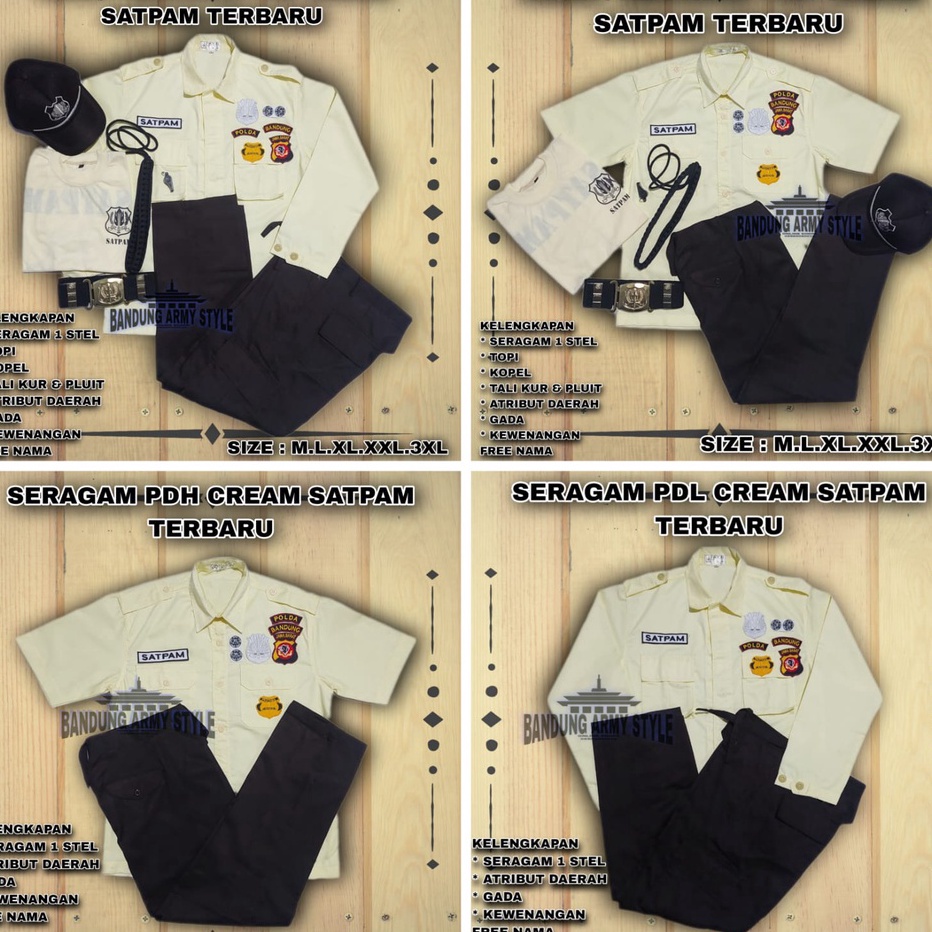 New SERAGAM SATPAM TERBARU CREAM PDH SATPAM CREAMPDL SATPAM CREAM TERBARU 223SATPAM CREAMSECURITY CR