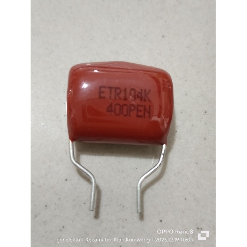 Kapasitor Milar ukuran 104K 400V