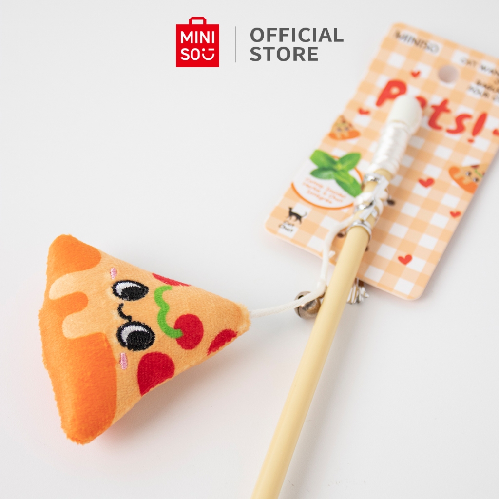 MINISO Mainan Kucing Tongkat Cute Pet Toy Cat Stick Happy Foods Collection Cat Wand Toy Hamburger Pi