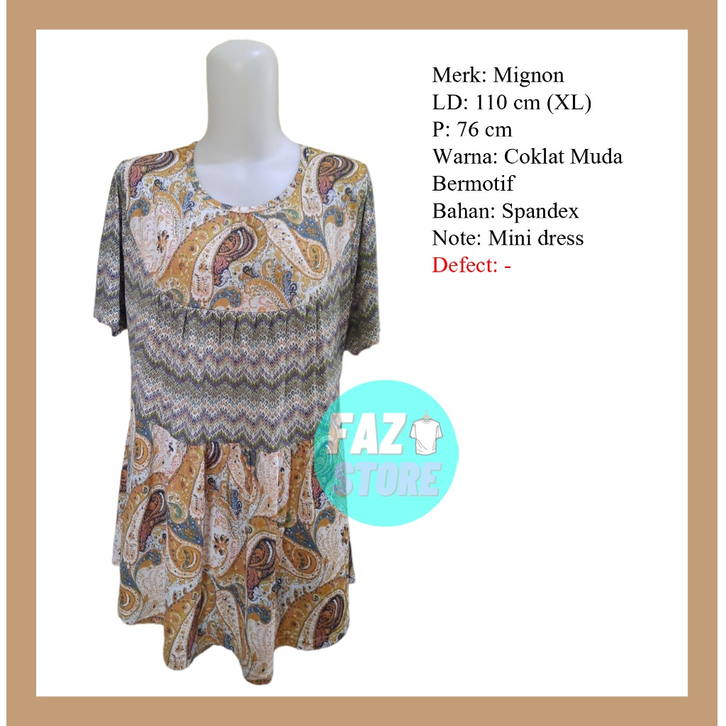 Mini Dress Wanita Lengan Pendek Motif Bohemian 108
