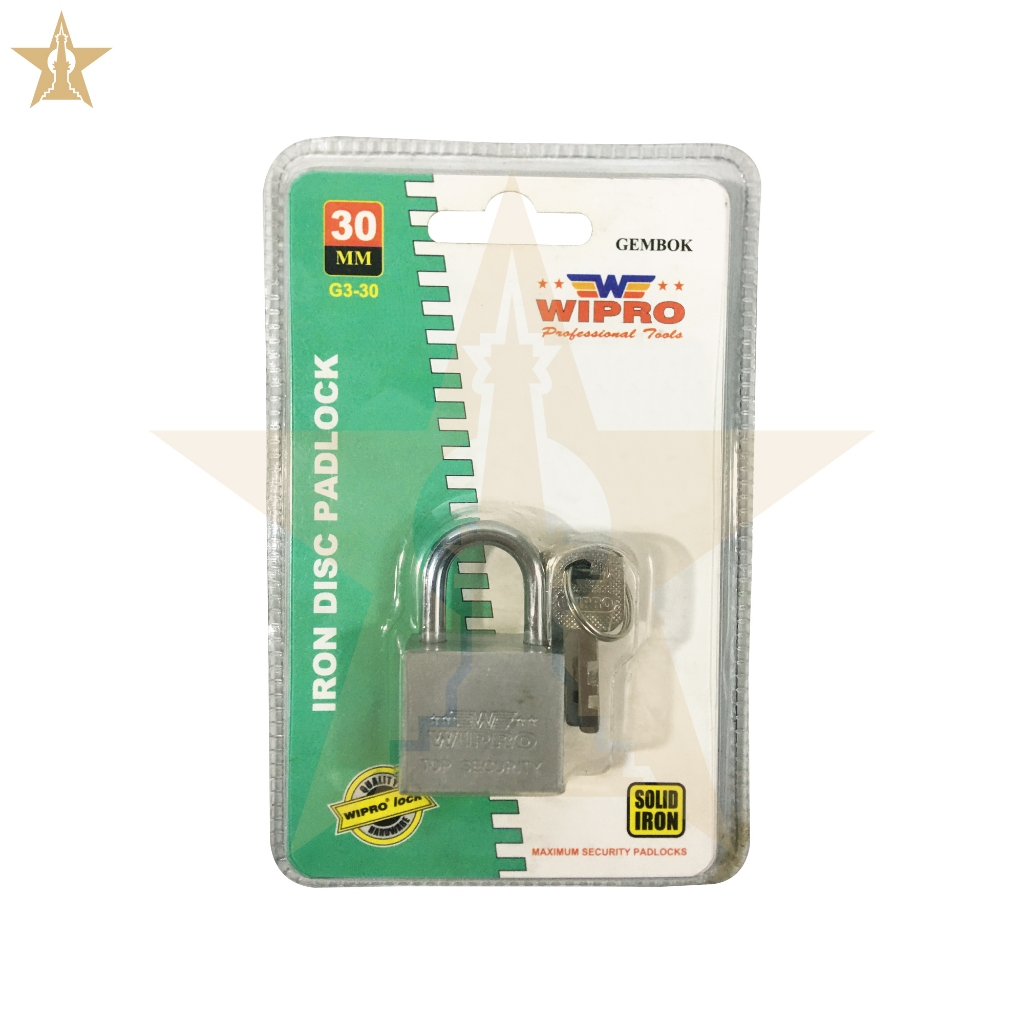 Wipro Kunci Gembok Chrome Leher Pendek 30 mm Gembok Wipro