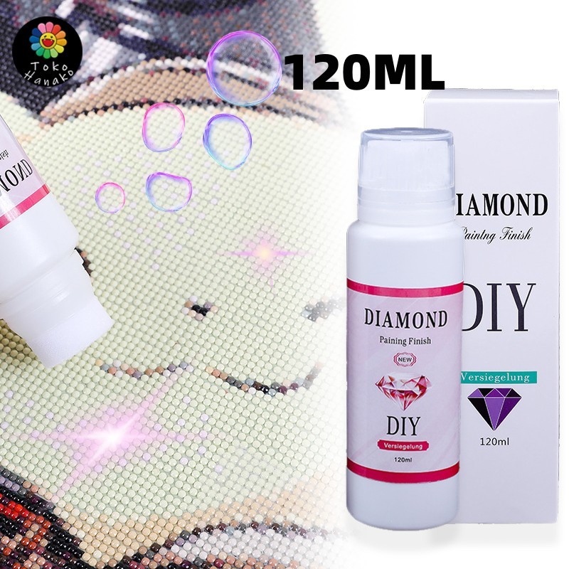 

120ml DIY Diamond Painting Conserver Sealing Glue/Lem Segel Lukisan Berlian Permanent Hold Shine Effect Sealer Brightener
