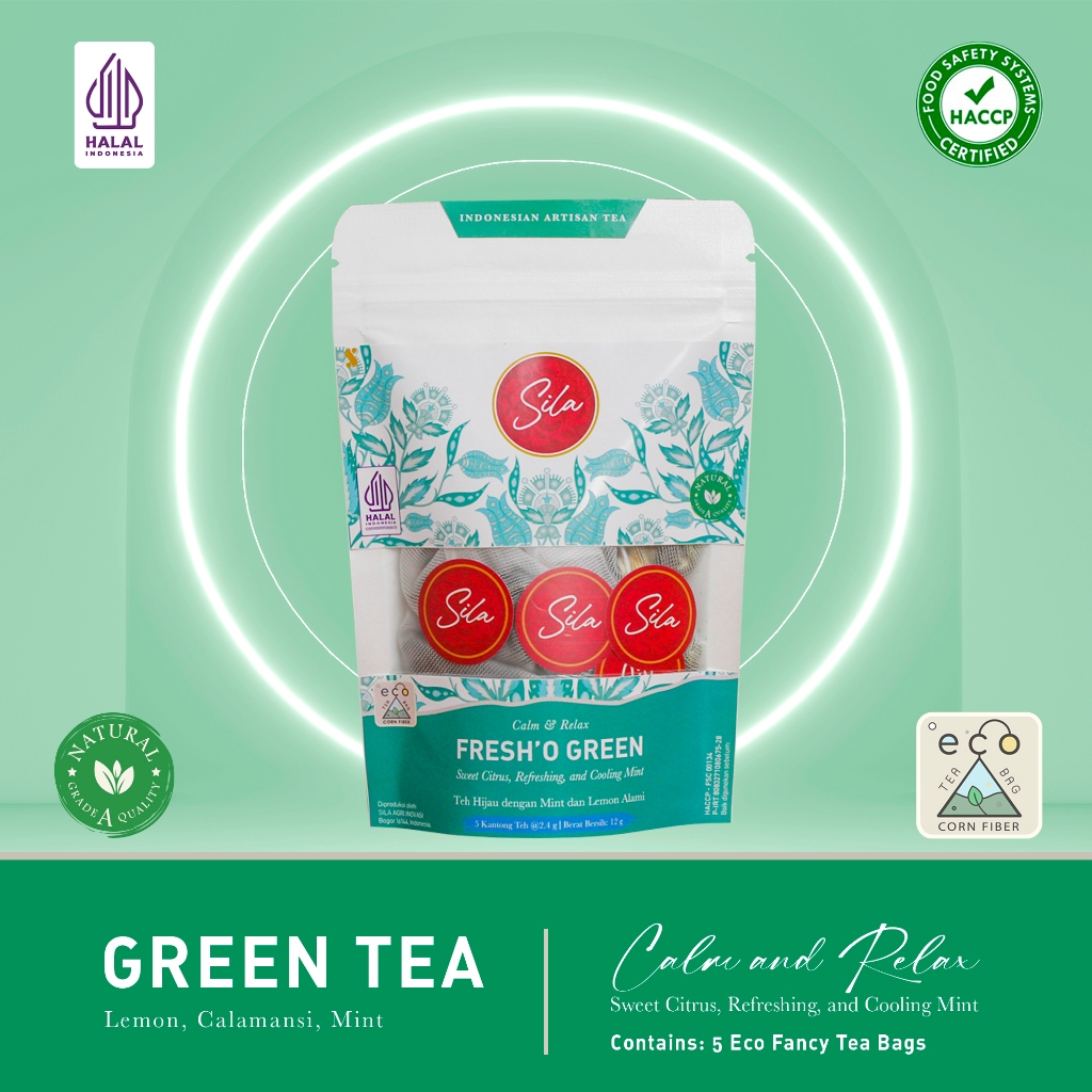 

Sila Artisan Tea - Fresh O Green - White Kraft Pouch - Teh Premium - Green Tea