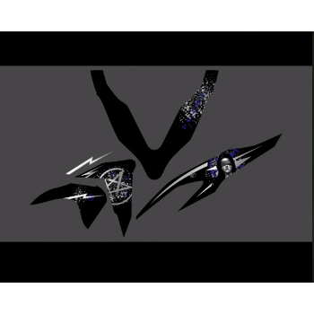 STIKER STRIPING TRANSPARAN VARIO NEW 125-150 CC MOTIF LADY SATANIC LIS BIRU - VNS-UV