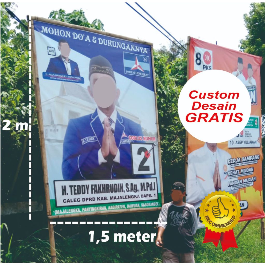 BALIHO BACKDROP BANNER SPANDUK UKURAN 1,5 X 2 METER DESAIN GRATIS CUSTOM