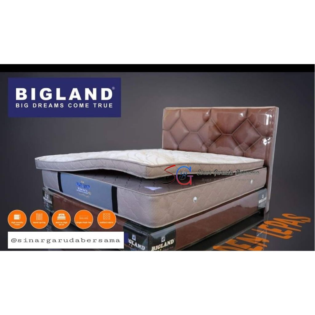 [LAPISAN BISA DIBUKA] BIGLAND KASUR SPRING BED UKURAN LENGKAP / KASUR TIDUR DENGAN PLUSH TOP BIGLAND