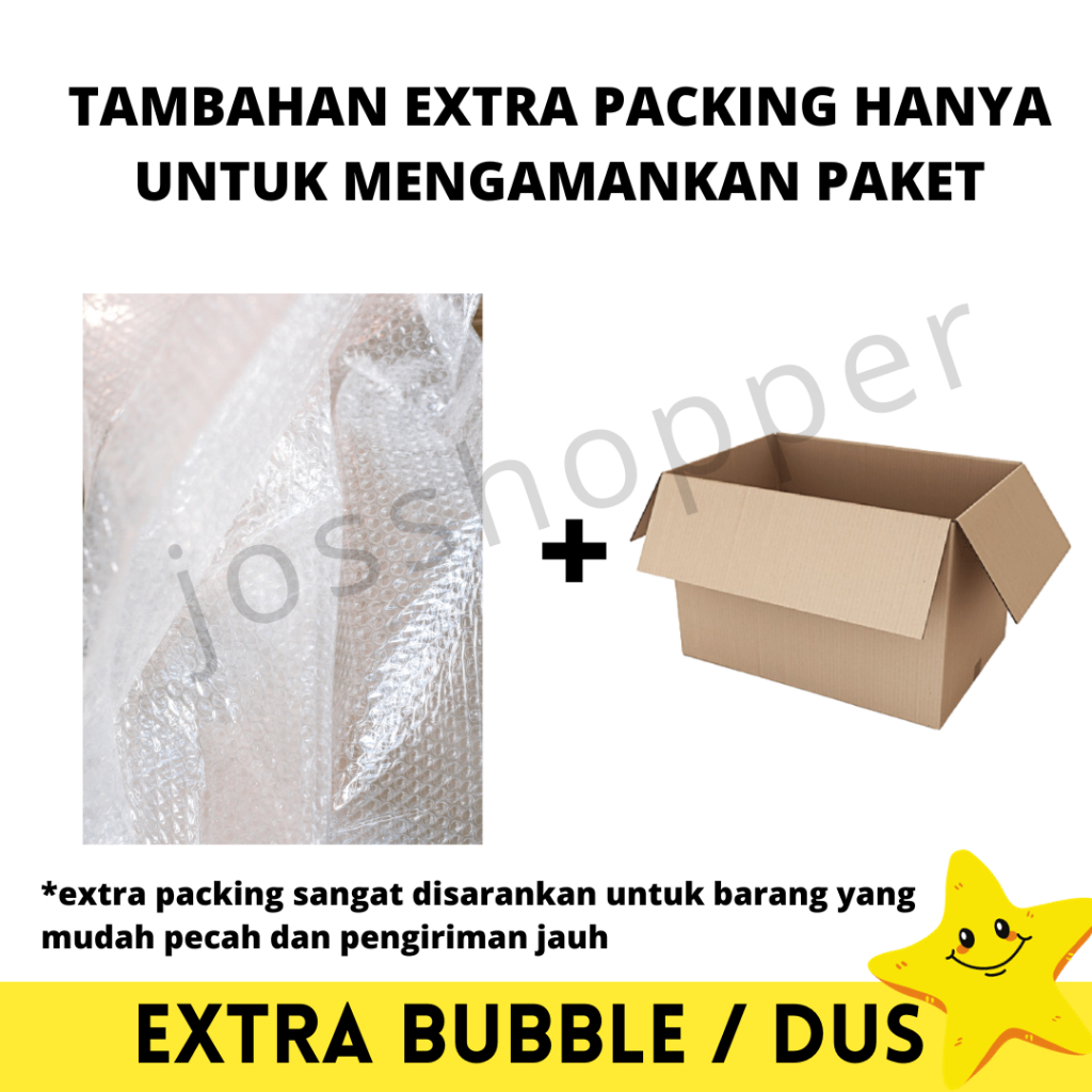

Extra Bubble Wrap / Kardus untuk tambahan packing extra aman