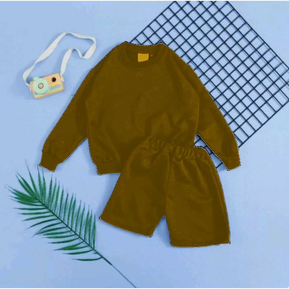 Sweater Set Anak Celana Pendek 1 - 6 Tahun //Setelan Baju Anak Sweater Training Jogger Olahraga Laki