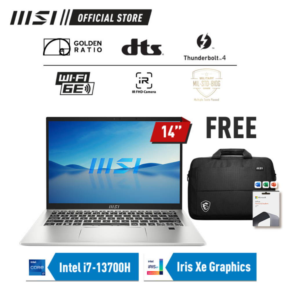 MSI Prestige 14EVO-470 Intel i7-13700H 16GB 1TB 14" FHD+ Iris OHS W11
