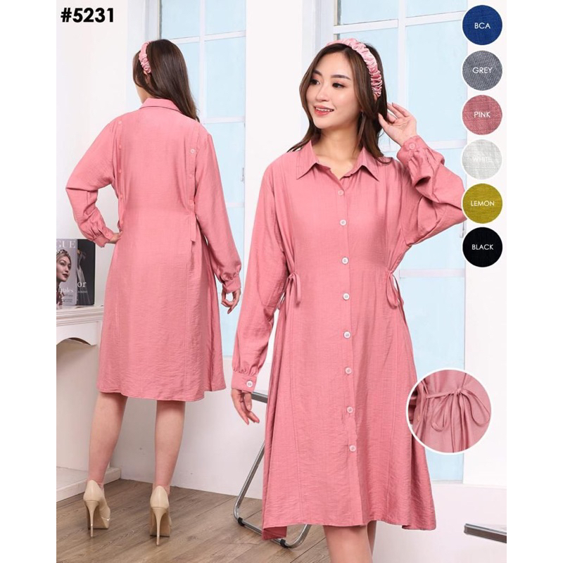 5231 Long Tunik Variasi Kancing Belakang
