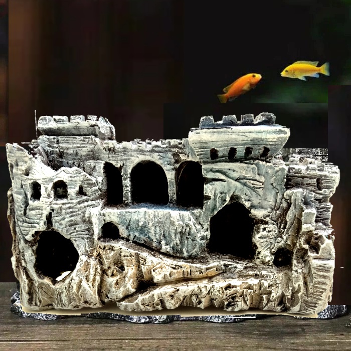Hiasan aquarium kastil klasik, dekorasi aquarium kastil kuno, ornament aquarium kastil, hiasan aquar