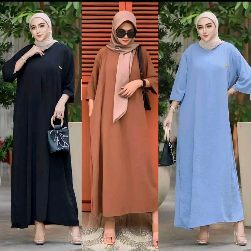 GROSIR Daster Cringkle Airflow lengan 3/4 Busui,  Daster Kringkel jumbo