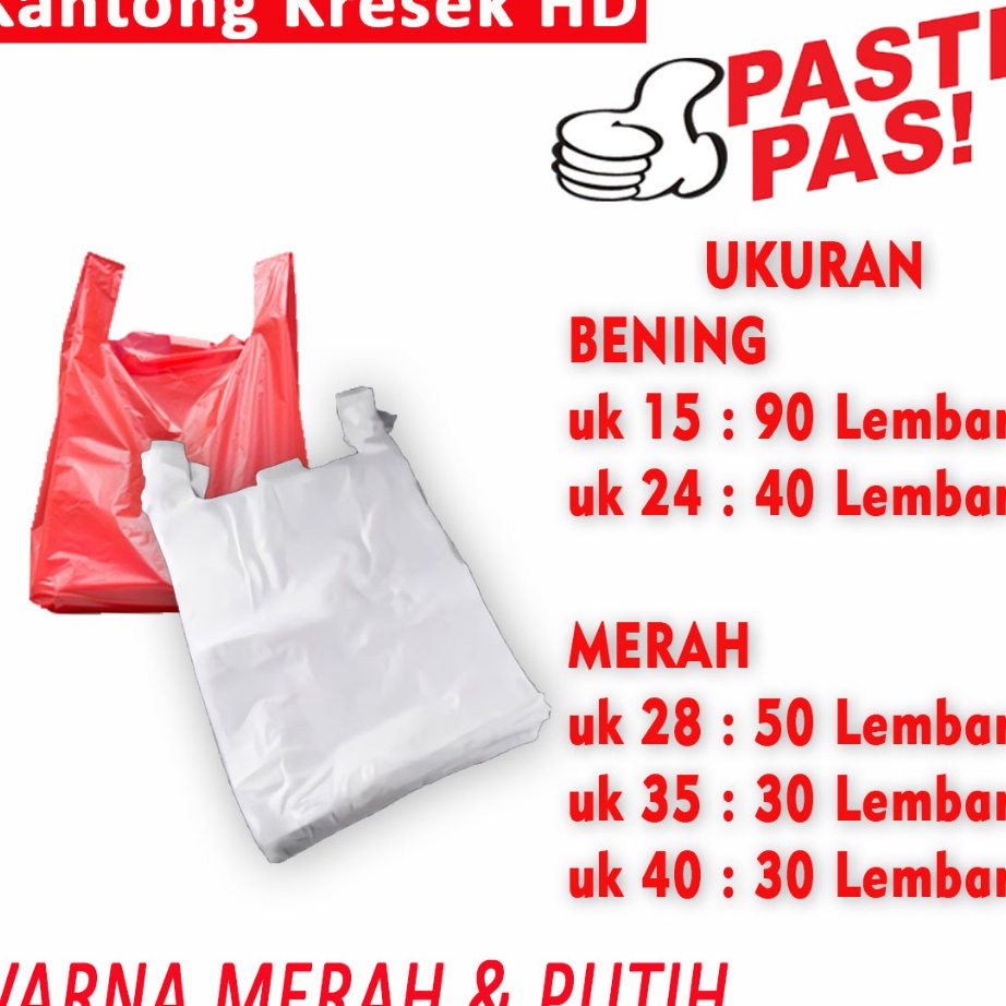 Murah Kantong Kresek  Kantong Plastik  kantong plastik kresek  Merah  Putih