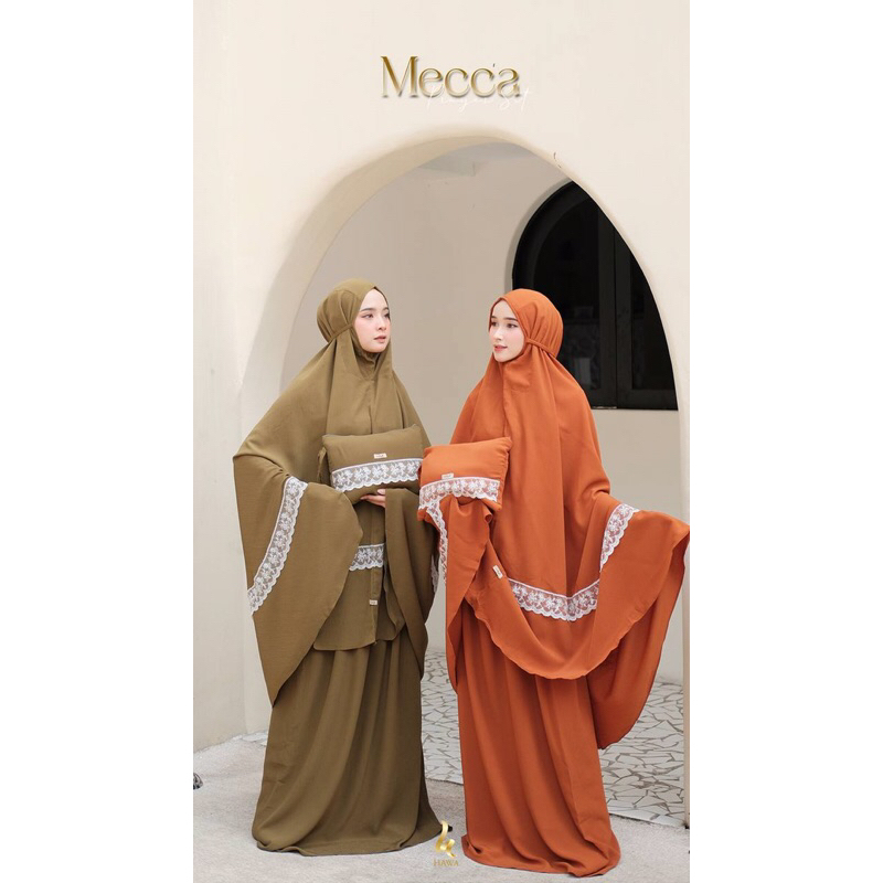 Mecca Prayer Set by Hawa / Mukena set jumbo premium variasi renda / mukena jumbo murah
