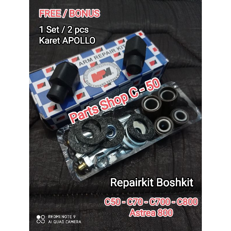 Repairkit Boshkit Shock Shockbreaker Depan Honda C50 C70 C700 C800 Astrea 800 (Free/ Bonus 1 Set Kar