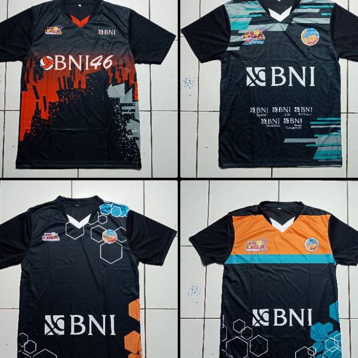 Model Terkini kaos printing depan sajah voli proliga baju voli proliga BAJU VOLI BNI kaos voli bni b