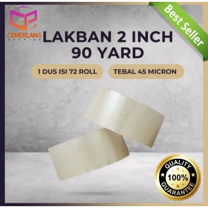

1 Dus Lakban Bening 45mm 90 Yard 2" 2 Inch isi 72 Pcs