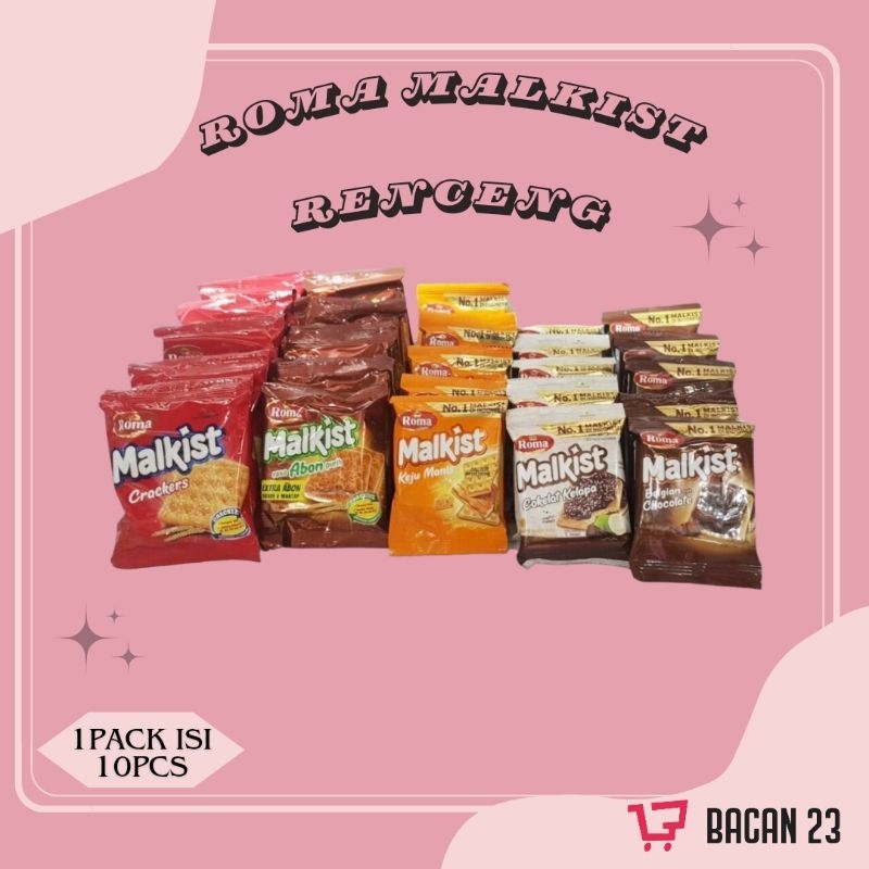 

Roma Malkist Renceng (Coklat-Malkist-Keju Manis-Cappucinno) / Biskuit / Bacan 23