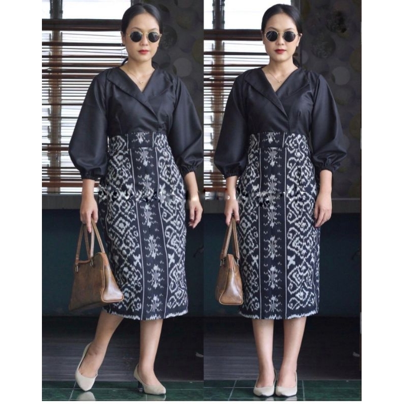 DRESS TENUN IKAT ETNIK•TENUN TROSO ETNIK• MIX KATUN TOYOBO OT30