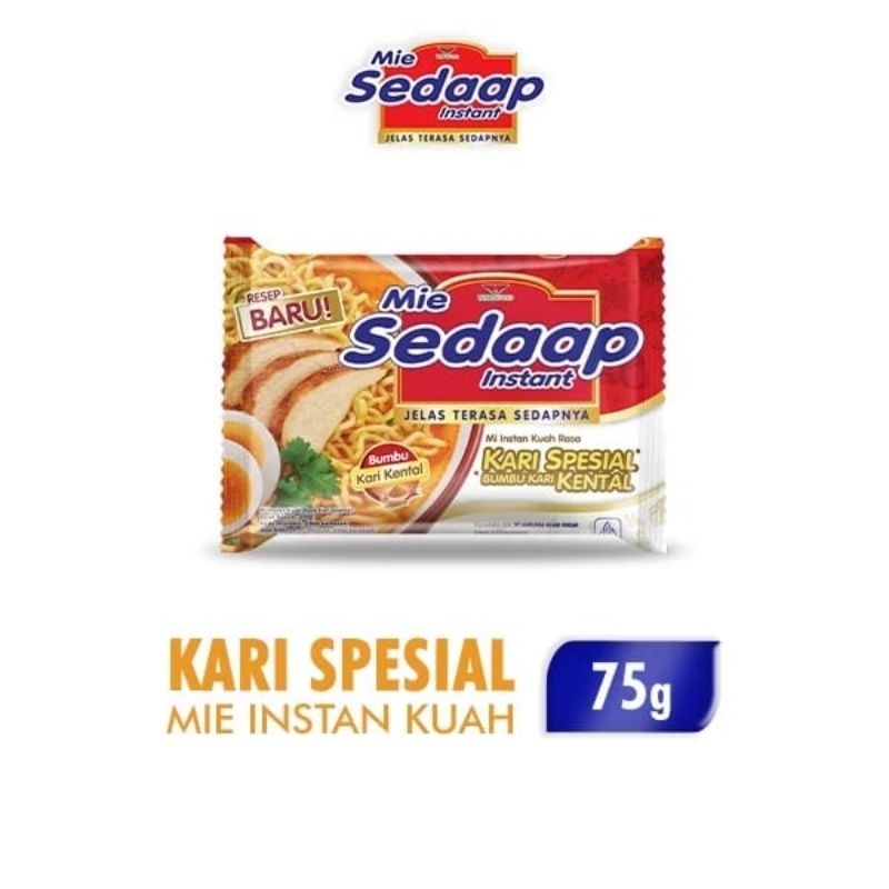 

Mie Sedaap Mie Instan Kuah Rasa Kari Spesial Kemasan isi 75 gram