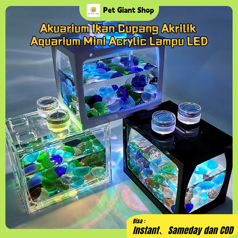 Akuarium Ikan Cupang Akrilik Aquarium Mini Acrylic 12x8cm/ Akuarium ikan cupang unik/ FREE BUBBLE Ak