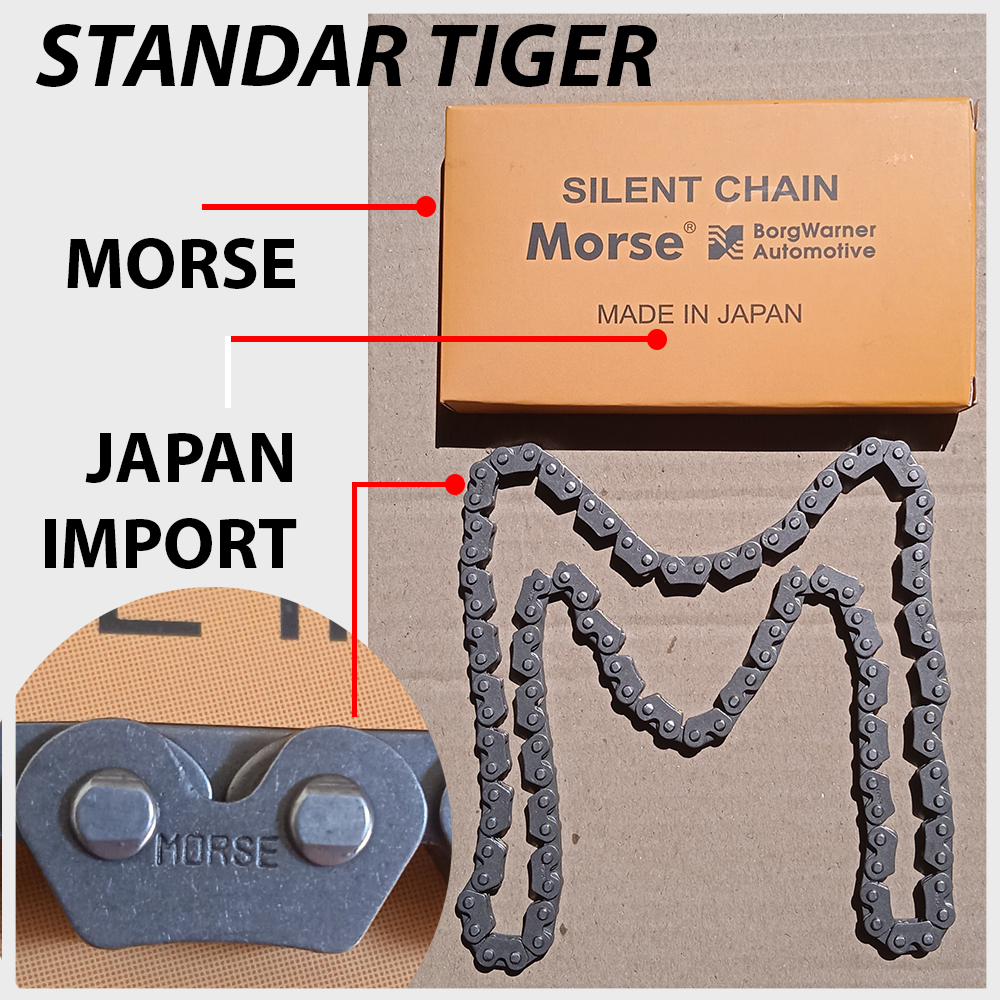 Rantai Keteng Tiger Japan Morse Kode M Standar 102 Mata Kamprat Tiger Jepang Rantai Timing Tiger Ori
