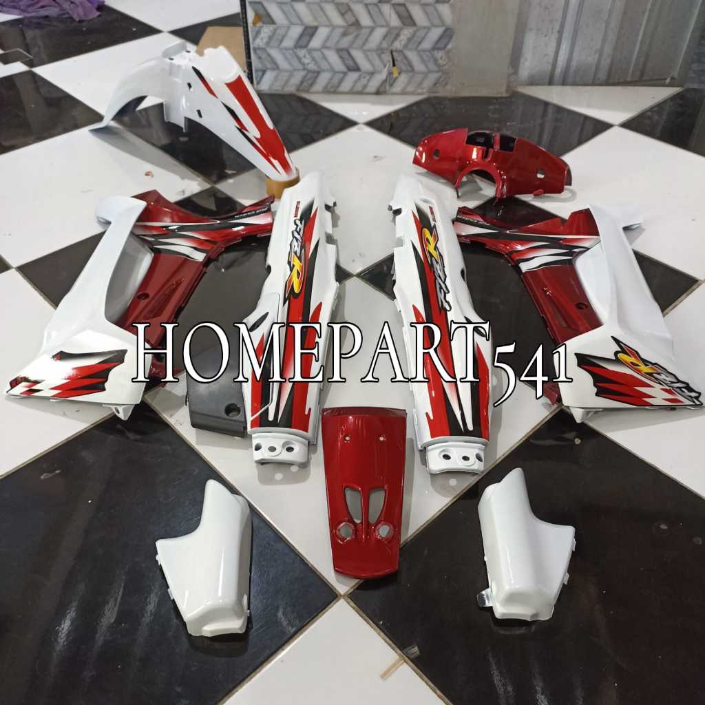 FULL SET BODY HALUS YAMAHA FIZR FIZ R SET STRIPING MILLENIUM MERAH PUTIH