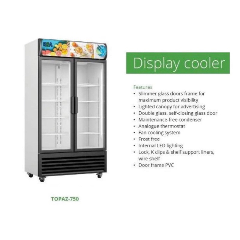 showcase / pendingin minuman 2 pintu RSA TOPAZ 750 730 liter