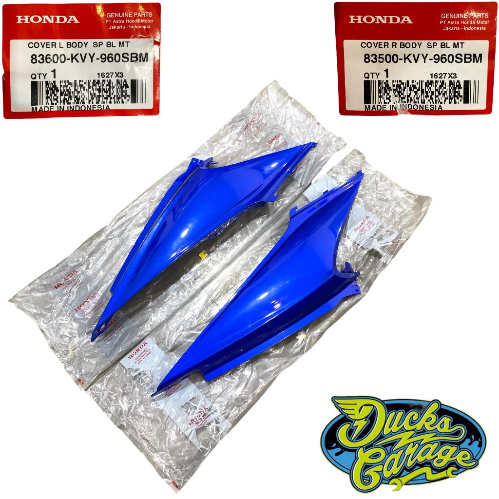 83600-KVY-960SBM 83500-KVY-960SBM Cover Body Samping Kiri Kanan Honda Beat Karbu Original Biru