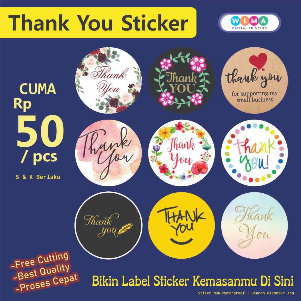 

STIKER THANK YOU BULAT/ Stiker OLSHOP thank you bulat