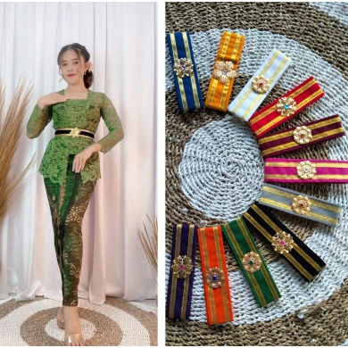 iKAT Pinggang bludru bali . obi belt bludru bali free bros bunga /sampur obi belt ikat pinggang /OBI