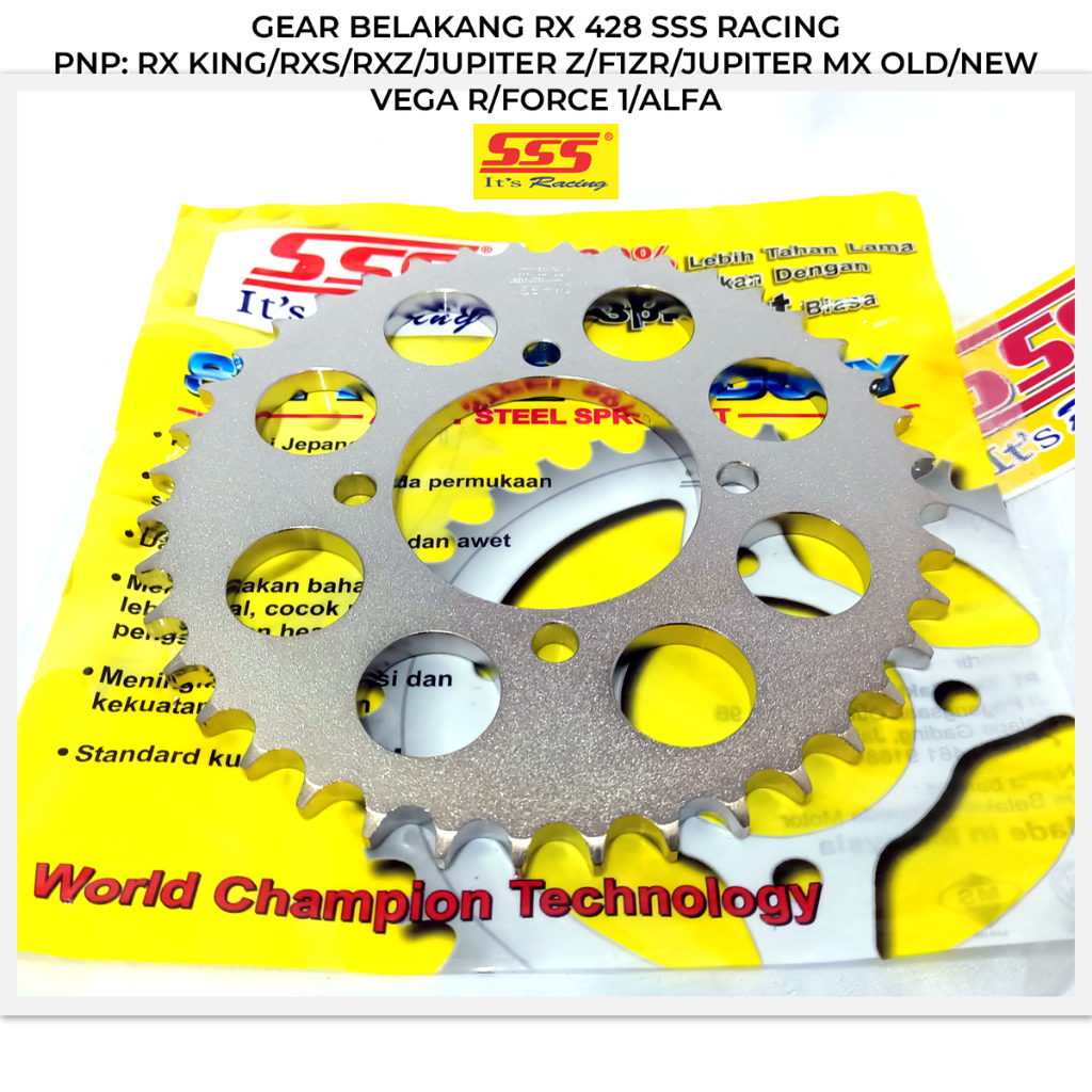 Ger Gir Gear Belakang 428 SSS RX King Jupiter Z F1ZR Ukuran 30T 31T 32T 33T 34T 35T 36T 37T 38T 39T 