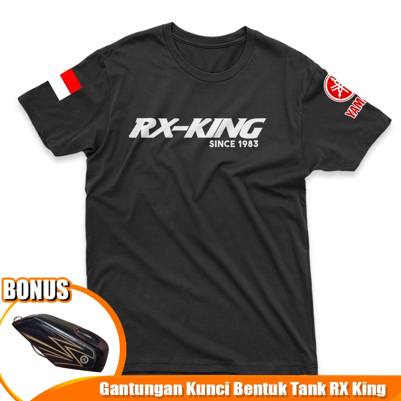 Gazken Kaos RX KING Since 1983 BONUS Ganci Tank Keren Baju Motor Yamaha Indonesia Jadul Klasik