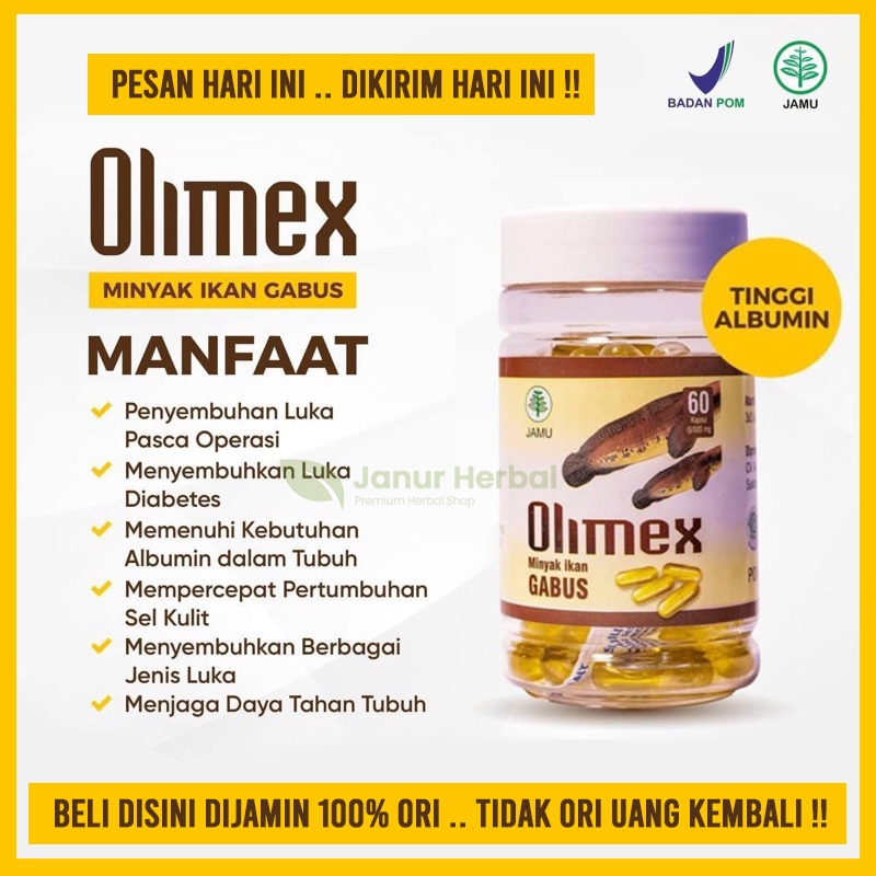 Olimex Minyak Ikan Gabus Asli Original Obat Luka Pasca Operasi
