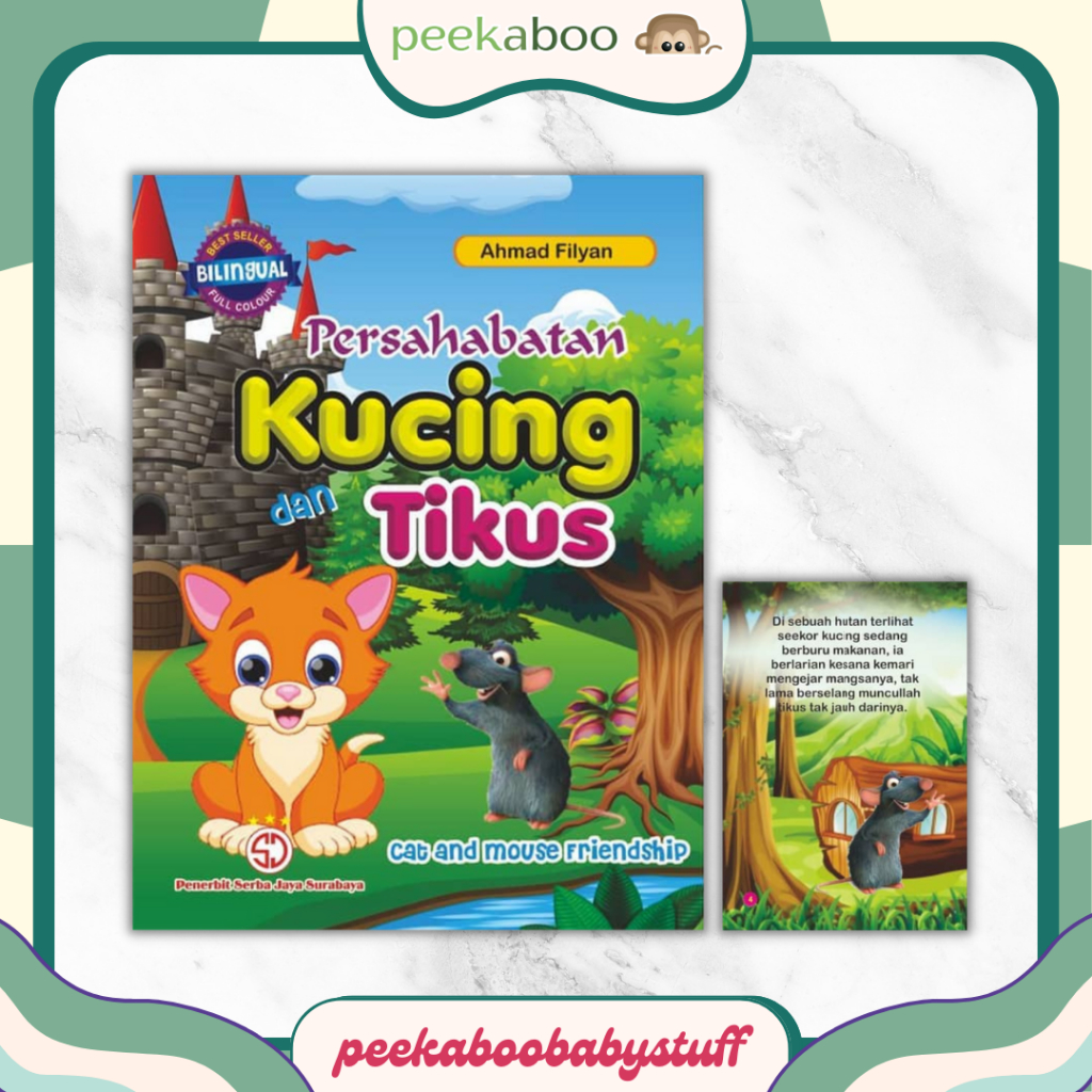 BUKU CERITA ANAK BILINGUAL - TEMA PERSAHABATAN KUCING DAN TIKUS || DONGENG BERGAMBAR MURAH || STORY 