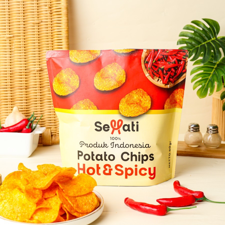 

SEHATI POTATO CHIPS HOT & SPICY 80GR | CEMILAN ENAK