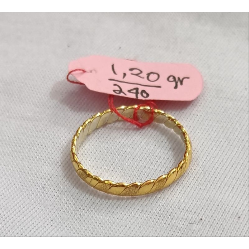 cincin kapel  emas asli kadar 4k berat 1.20gram