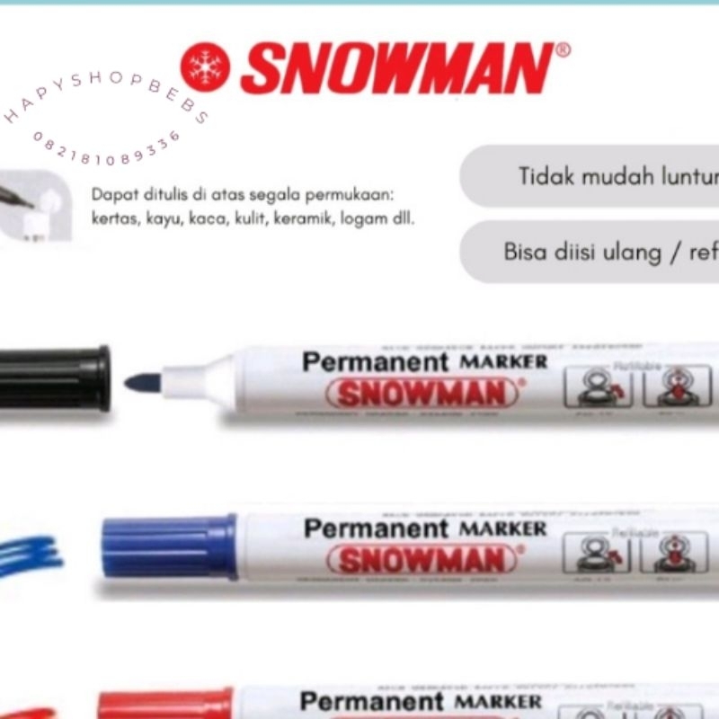 

F-Spidol snowman permanen/permanen boardmarker