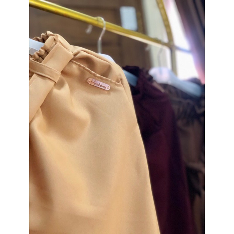 [MASOOMA] CELANA KULOT WANITA BAGGY KARET PINGGANG | FREE SABUK | Coklat tua Coklat susu