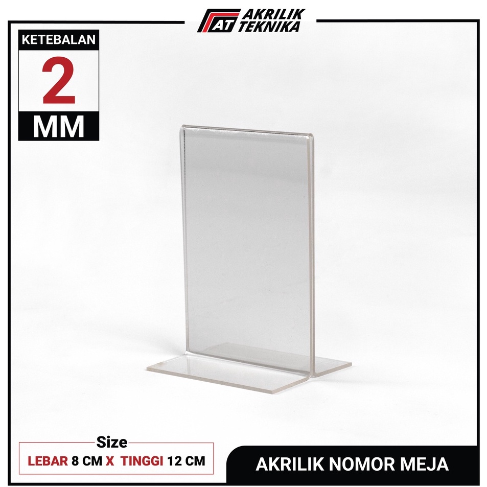 

NOMOR MEJA TENT CARD TENT HOLDER AKRILIK ACRYLIC X 12 CM
