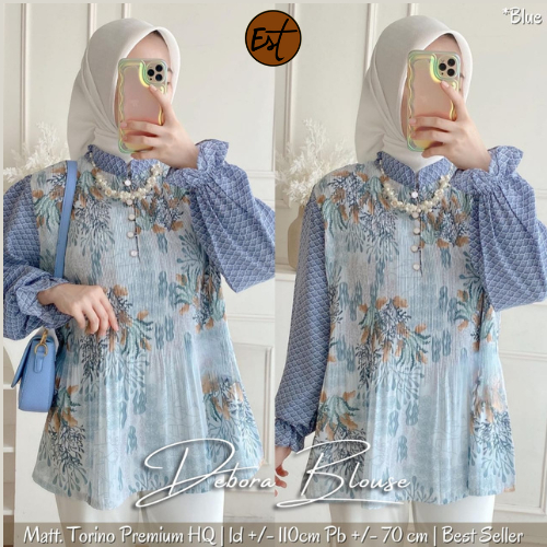 Estusae : Debora Blouse / Atasan Wanita / Blus Motif Bunga