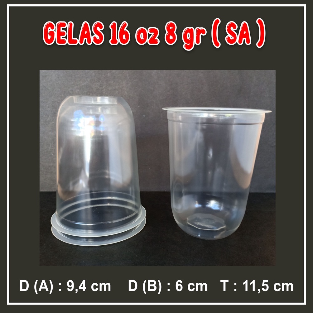 Kualitas Terjamin isi 5 pcs Gelas Cup Minuman Plastik Oval 16 oz 8 gram 228