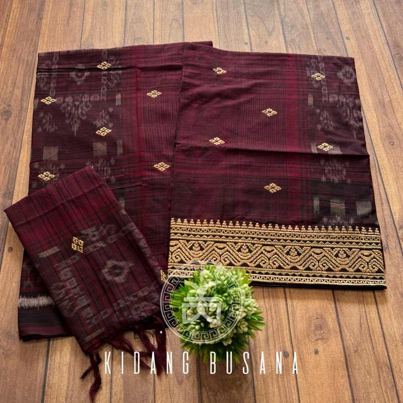 Couple Endek Premium | Saput Kamen Selendang | Songket Bordir