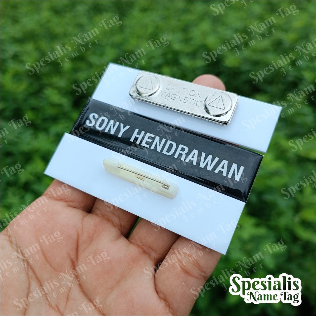 Name Tag Papan Nama Nama dada Akrilik Name Tag Nama Dada PNS KORPRI  Akrilik Magnet Peniti Sekolah P